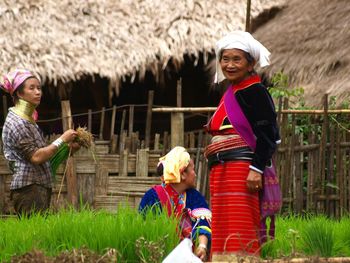 Females working in farm