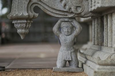 Close-up of carving on wall