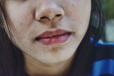 Close-up of woman lips