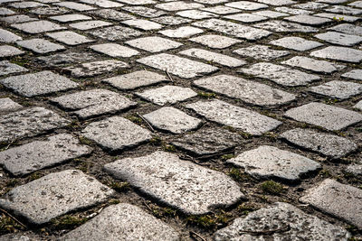 Full frame shot of cobblestone street