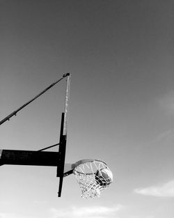 Low angle view of basketball hoop against sky