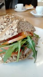 Close-up of food on table