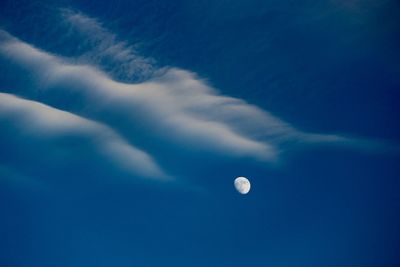 Low angle view of moon in sky