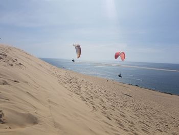 Scenic view of beach against sky