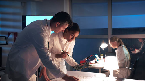 People working on table