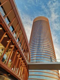 Low angle view of modern building against sky