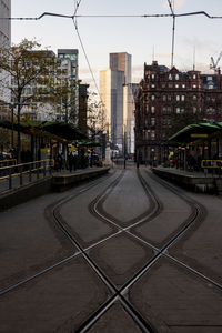 Uk, england, manchester, intersecting railroad tracks