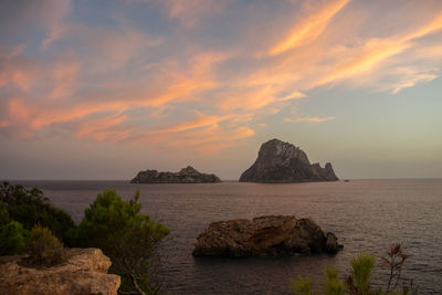 Sunset in front of the magic island of es vedrà