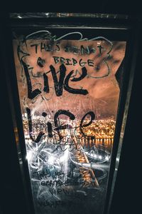 Close-up of illuminated window