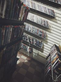 Low angle view of books in library