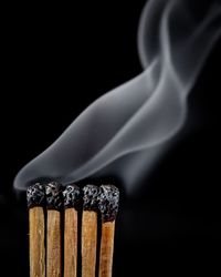 Close-up of smoke against black background