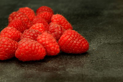 Close-up of strawberries on table
