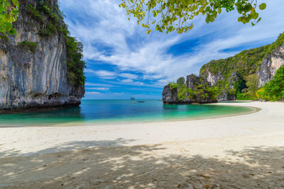 Scenic view of beach against sky