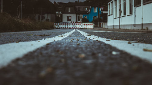 Surface level of railroad track