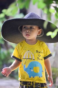 Portrait of boy wearing hat