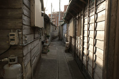 Narrow alley amidst buildings in city