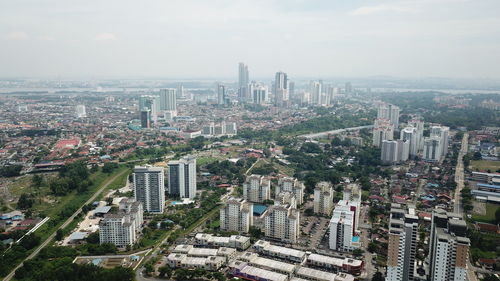 High angle view of cityscape