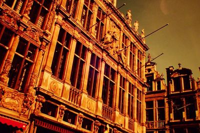 Low angle view of building at night