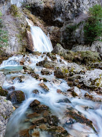 Scenic view of waterfall