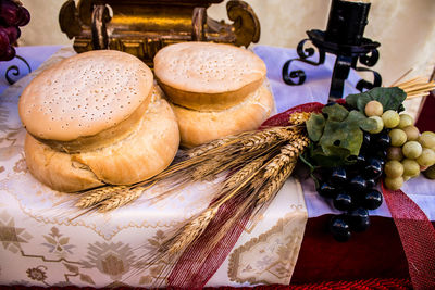 Close-up of food on table