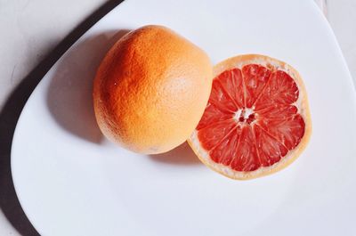 High angle view of fruits on table