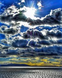 Scenic view of seascape against cloudy sky