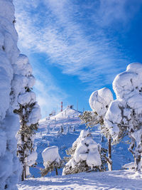 Snow covered mountain against sky