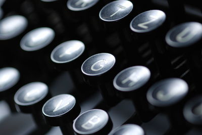 Full frame macro shot of typewriter keyboard