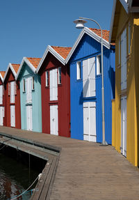 Row of colourful scandinavian houses