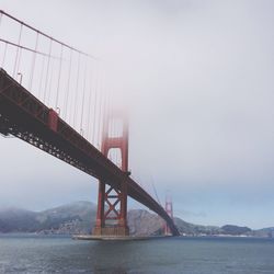 Suspension bridge over river