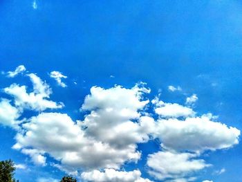 Low angle view of clouds in blue sky