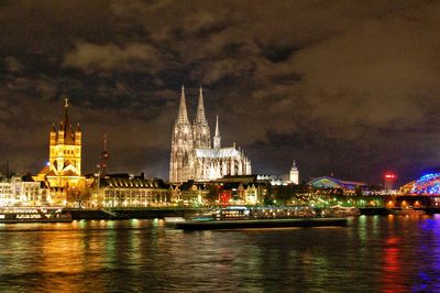 Illuminated city at night