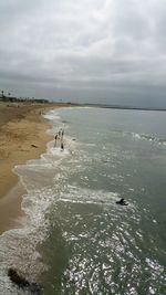 Scenic view of sea against cloudy sky