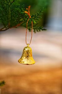 Hanging christmas bells. decorations for celebration christmas and new year.