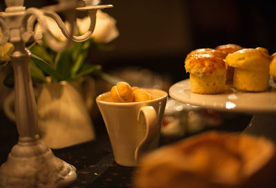 Close-up of served food