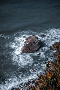 Rock formation in sea