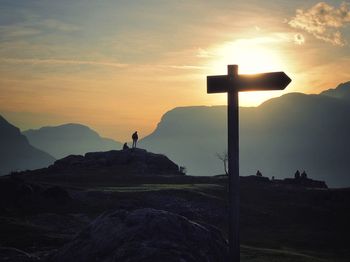 Scenic view of landscape against sky during sunset