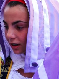 Close-up of beautiful young woman