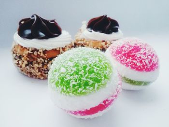 Close-up of food on white background
