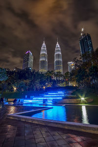 Illuminated city at night