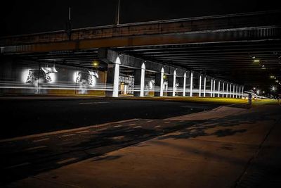 Light trails on road at night