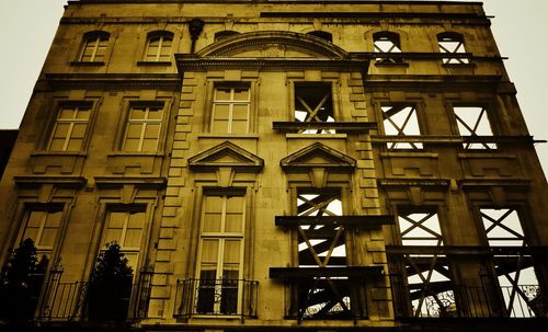 Low angle view of historic building against sky