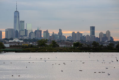 View of buildings against cloudy sky