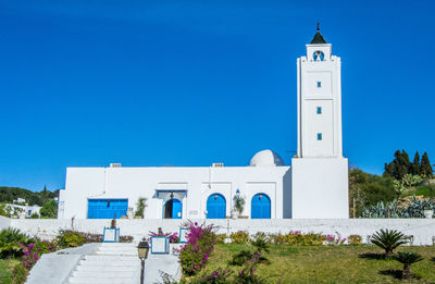 Church against clear blue sky