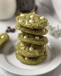 Close-up of cookies in plate