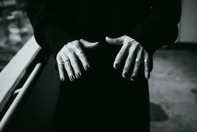 Close-up of woman sitting on fabric