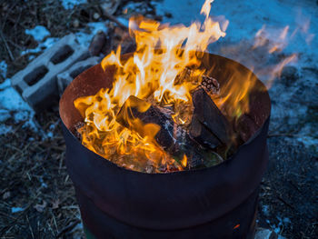 Close-up of bonfire