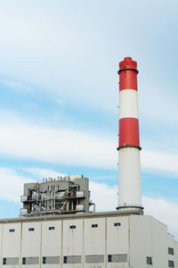 Low angle view of lighthouse against sky