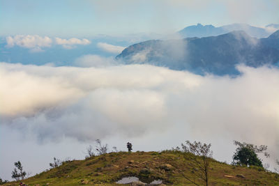 Low angle view of mountain against sky