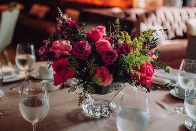 Close-up of food on table